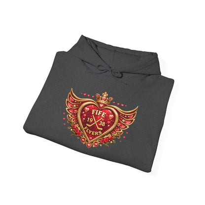 Heart & Roses Hoodie — 'Fife 1938 Lovers' Vintage Tattoo Style Pullover