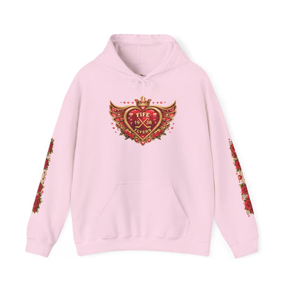 Heart & Roses Hoodie — 'Fife 1938 Lovers' Vintage Tattoo Style Pullover