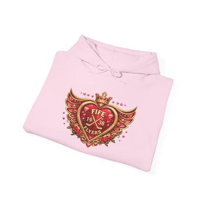 Heart & Roses Hoodie — 'Fife 1938 Lovers' Vintage Tattoo Style Pullover