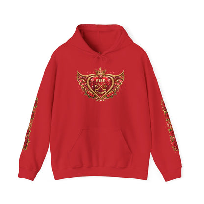 Heart & Roses Hoodie — 'Fife 1938 Lovers' Vintage Tattoo Style Pullover