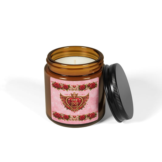 Rose Heart Amber Jar Soy Candle — Fife Flyers Kingdom Valentine’s Candle
