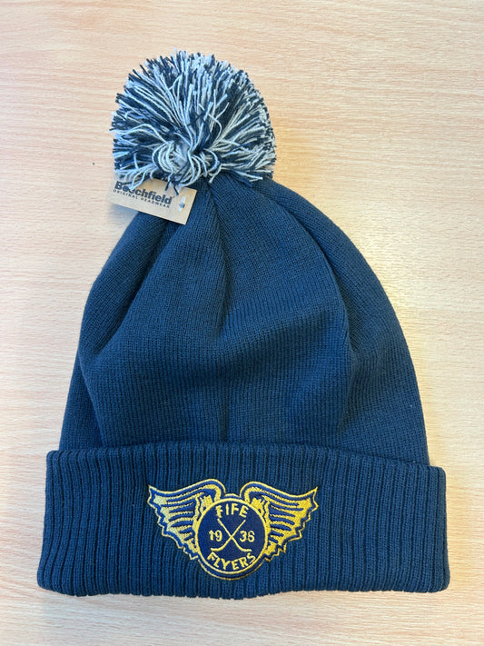 Adult Navy knit bobble hat