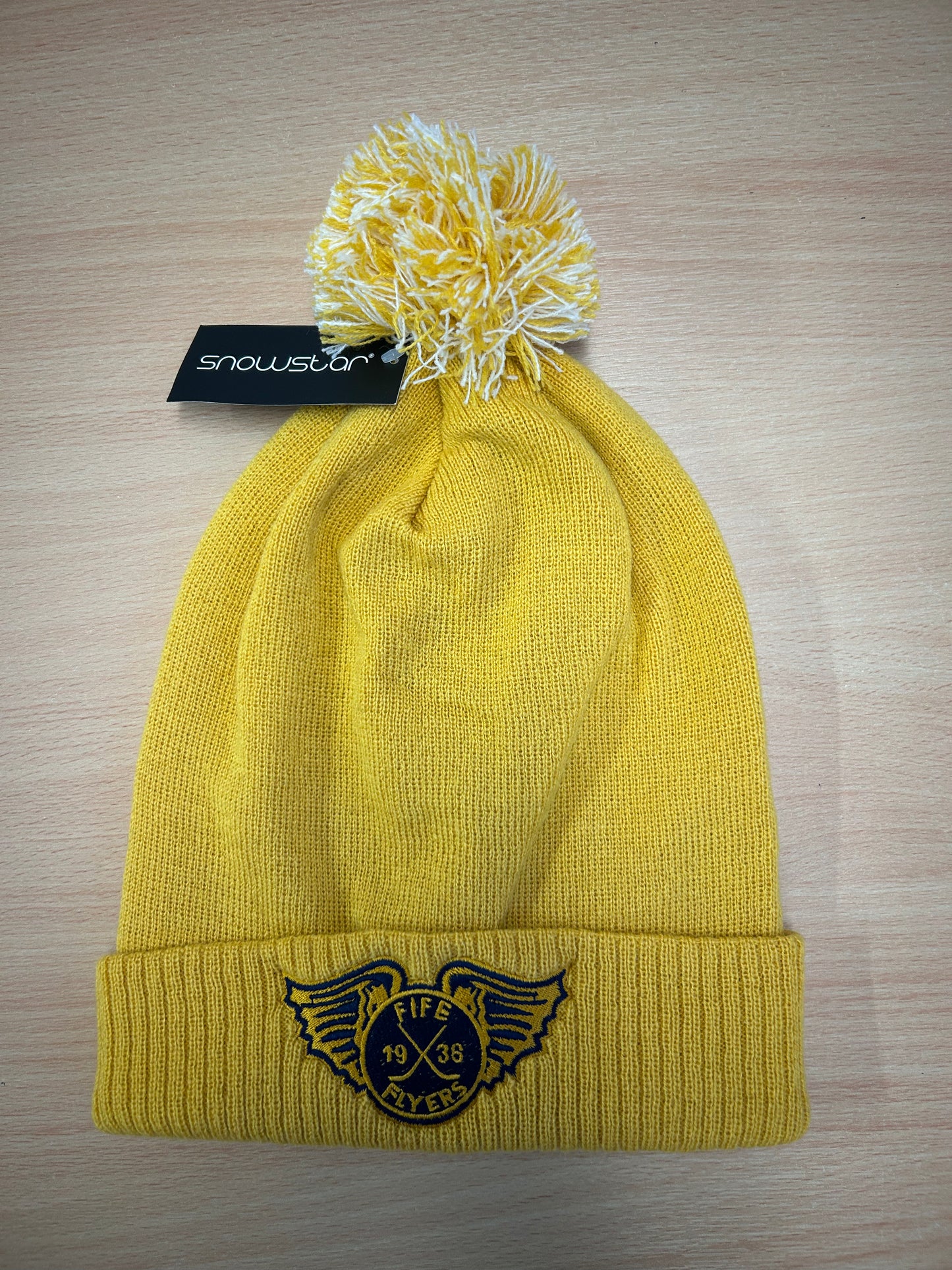 Adult Mustard Pom Pom beanie