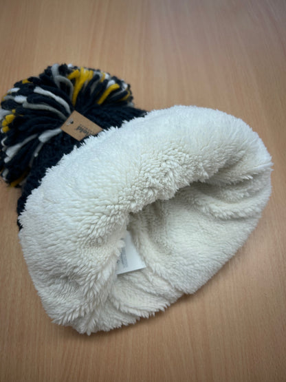 Adult Stripped chunky knit Pom Pom hat