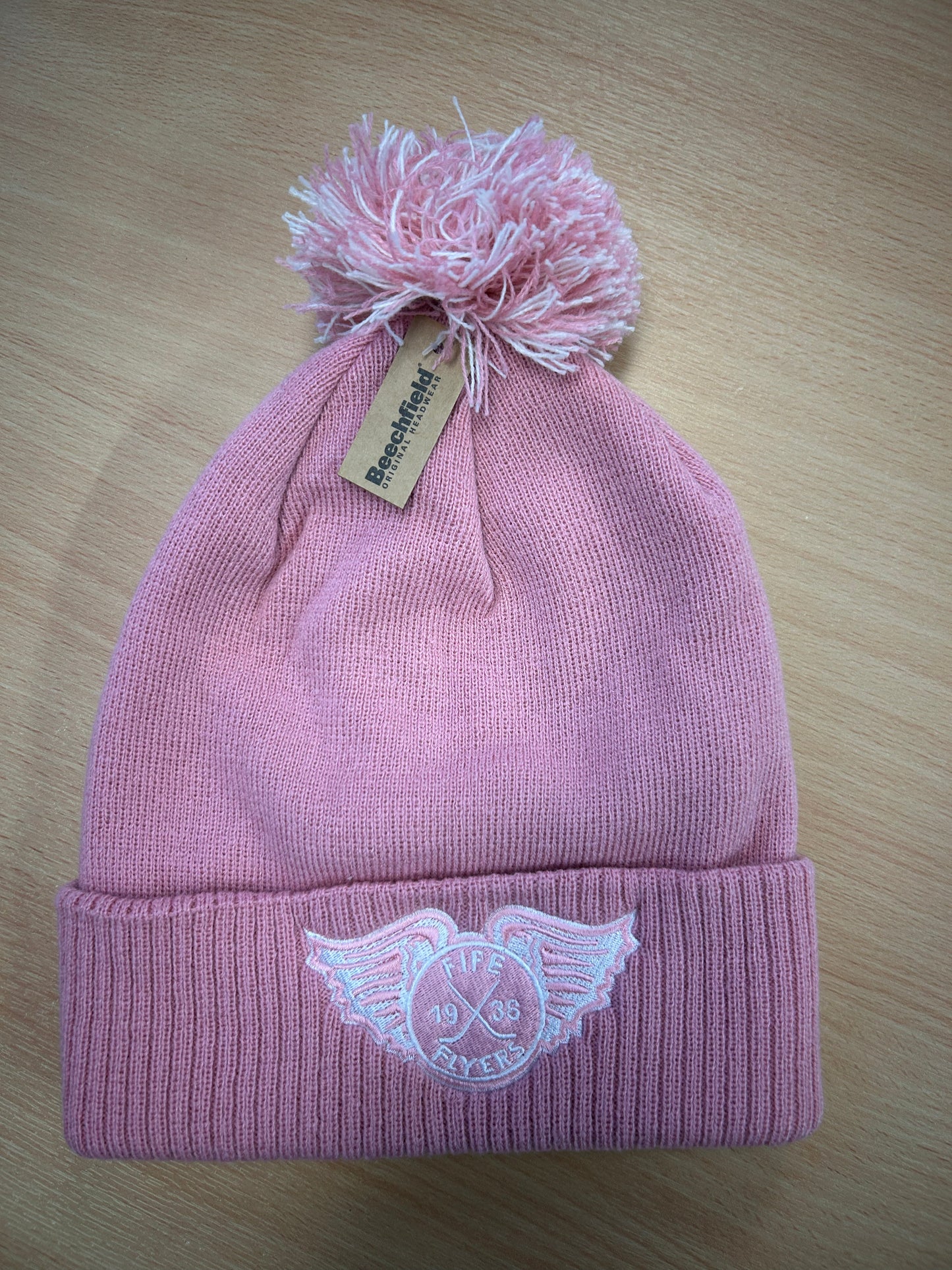 Adult Dusky Pink Pom Pom beanie
