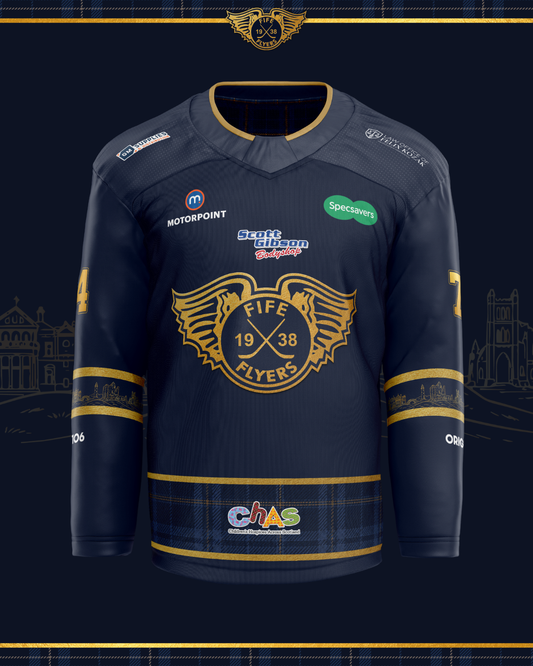 🔵 The Home Armour – Season 2026-27 Fife Flyers Replica Jersey (Navy Blue)