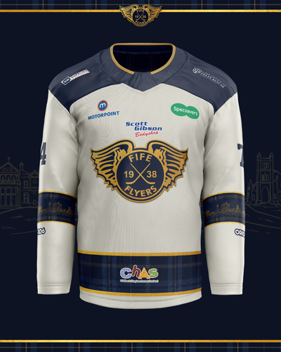 🏰 The Home Armor – Fife Flyers Official Player Authentic Warrior Jersey (White) Season 2026-27
