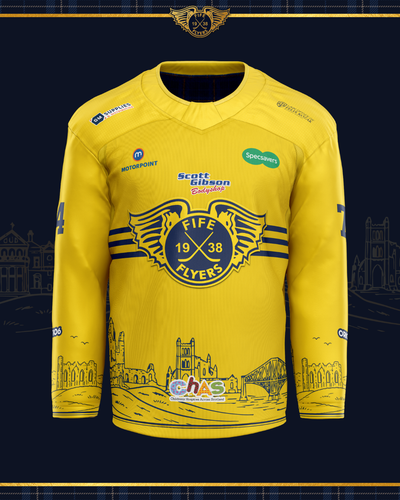 🏰 The Home Armor – Fife Flyers Official Player Authentic Warrior Jersey (Yellow) Season 2026-27